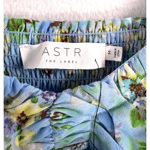 Astr The Label Floral Shirred Sundress in Blue Green‎ Floral sz M - Picture 4 of 10
